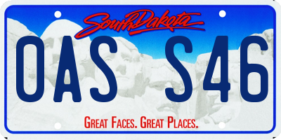 SD license plate 0ASS46