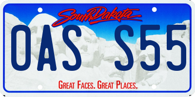 SD license plate 0ASS55