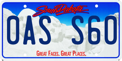 SD license plate 0ASS60