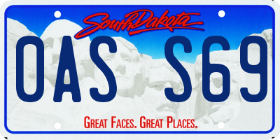 SD license plate 0ASS69