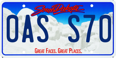 SD license plate 0ASS70