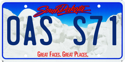 SD license plate 0ASS71
