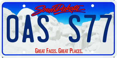 SD license plate 0ASS77