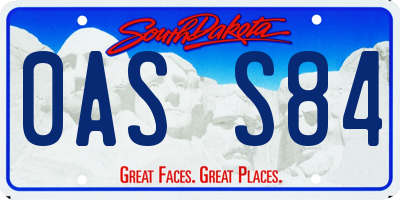 SD license plate 0ASS84