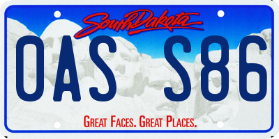 SD license plate 0ASS86