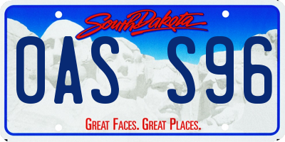 SD license plate 0ASS96