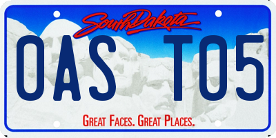 SD license plate 0AST05