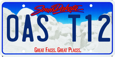 SD license plate 0AST12