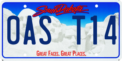 SD license plate 0AST14