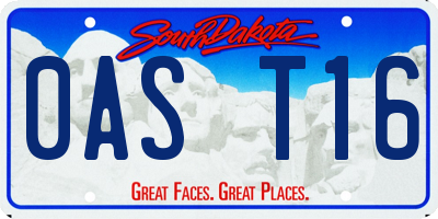 SD license plate 0AST16