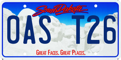 SD license plate 0AST26