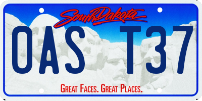 SD license plate 0AST37