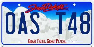 SD license plate 0AST48