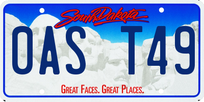 SD license plate 0AST49