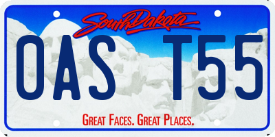 SD license plate 0AST55