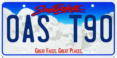 SD license plate 0AST90