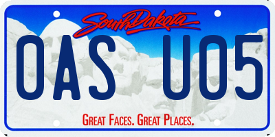 SD license plate 0ASU05