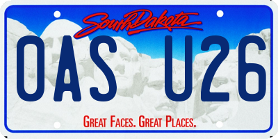 SD license plate 0ASU26