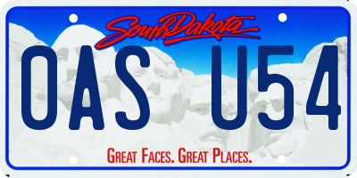 SD license plate 0ASU54