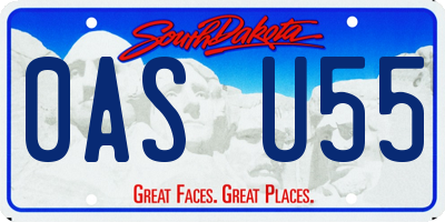 SD license plate 0ASU55