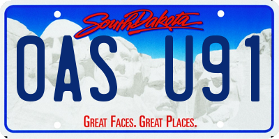 SD license plate 0ASU91