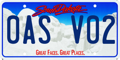 SD license plate 0ASV02