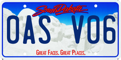 SD license plate 0ASV06