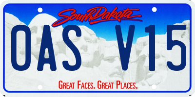 SD license plate 0ASV15