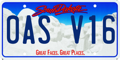 SD license plate 0ASV16