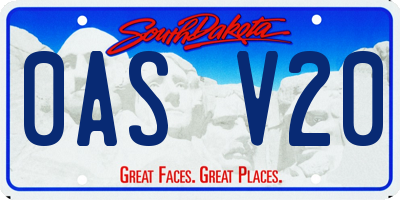 SD license plate 0ASV20