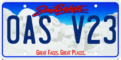 SD license plate 0ASV23