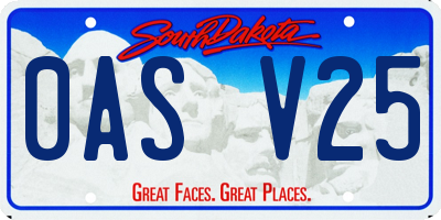 SD license plate 0ASV25
