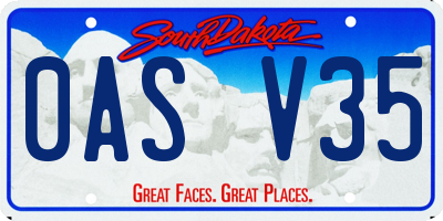 SD license plate 0ASV35