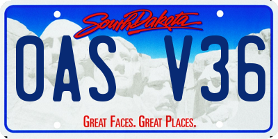 SD license plate 0ASV36