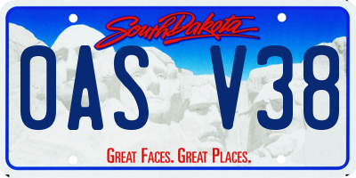 SD license plate 0ASV38