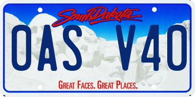 SD license plate 0ASV40