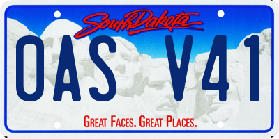 SD license plate 0ASV41