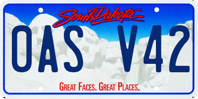 SD license plate 0ASV42