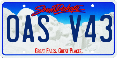 SD license plate 0ASV43