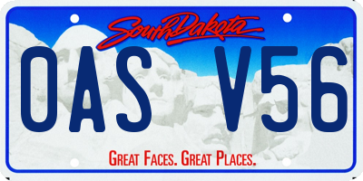 SD license plate 0ASV56