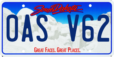 SD license plate 0ASV62