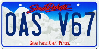 SD license plate 0ASV67