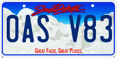 SD license plate 0ASV83