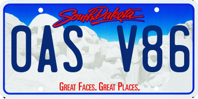 SD license plate 0ASV86