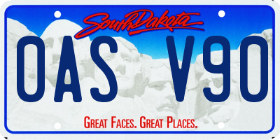 SD license plate 0ASV90