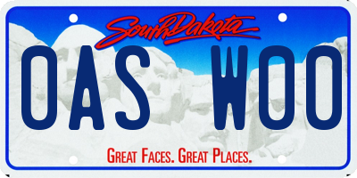 SD license plate 0ASW00