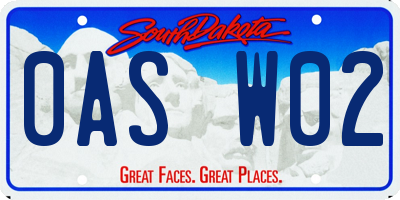 SD license plate 0ASW02