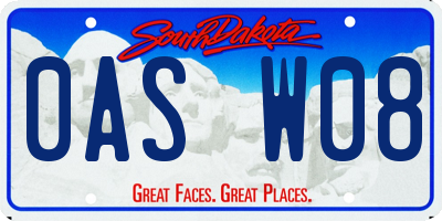 SD license plate 0ASW08