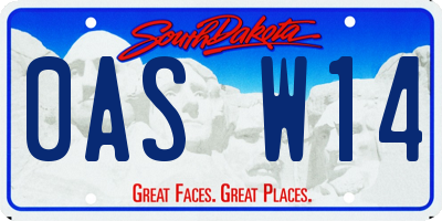 SD license plate 0ASW14