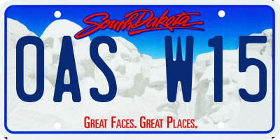 SD license plate 0ASW15